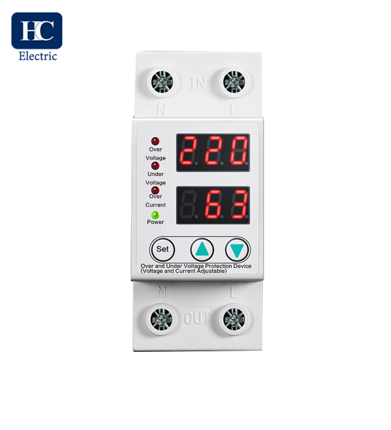 Protection Voltage Adjustable and Current Adjustable 230V auto recovery over and under voltage protection device with automatic reconnect protective relay protector
