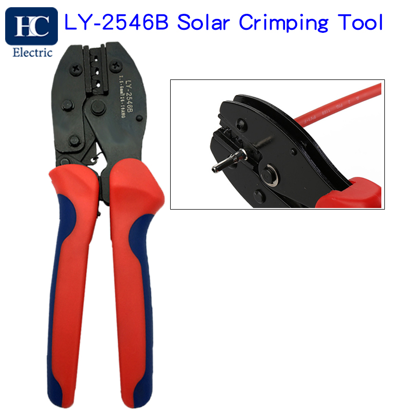 LY-2546B MC3/MC4 Solar Connector Crimping Tool for 2.5/4/6mm2 (AWG14/12/10) Solar Panel PV Cables 
